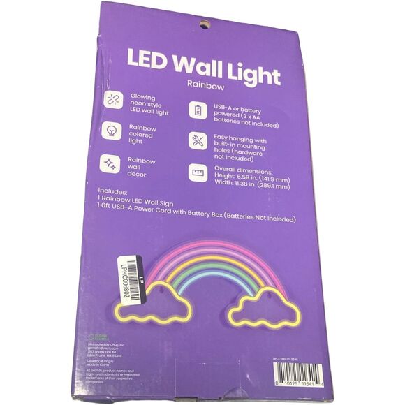 Rainbow LED Neon Light Sign Wall Decor Night Lamp Bar Bedroom Home Party NEW - Picture 4 of 5